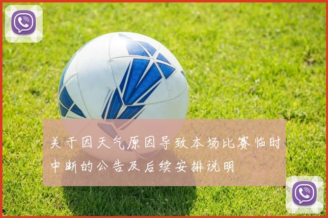 关于因天气原因导致本场比赛临时中断的公告及后续安排说明